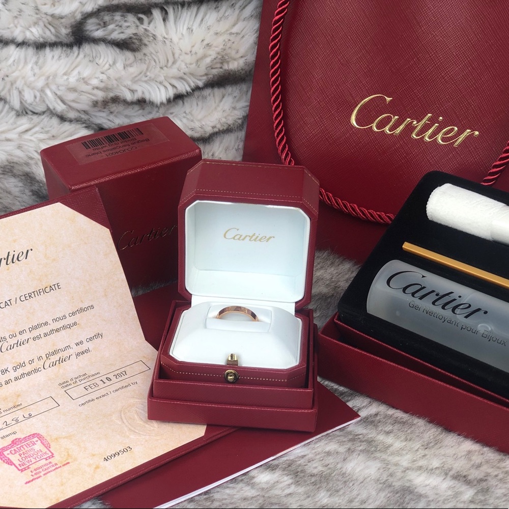 Cartier 18k Love Wedding Band -Pink Gold-Size 57